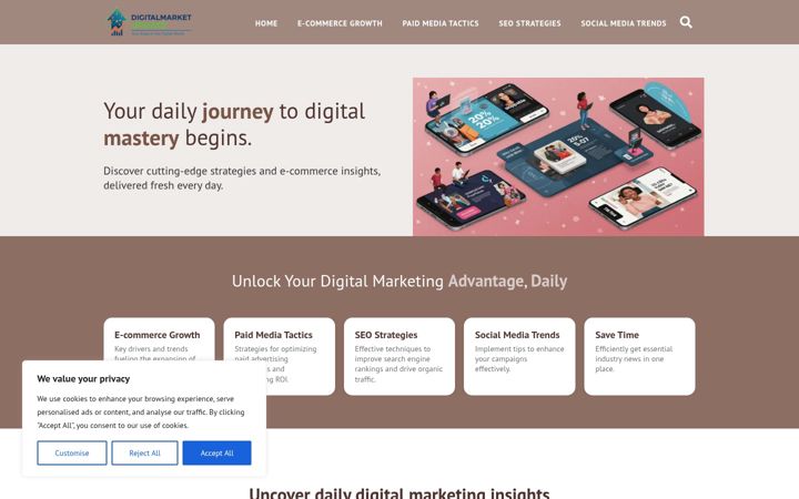 Screenshot of digitalmarketupdate.com