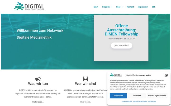Captură de ecran a digitalmedicalethics.net