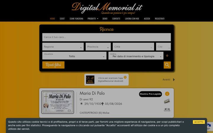 Screenshot of digitalmemorial.it