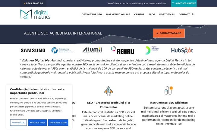 Screenshot stránky digitalmetrics.ro