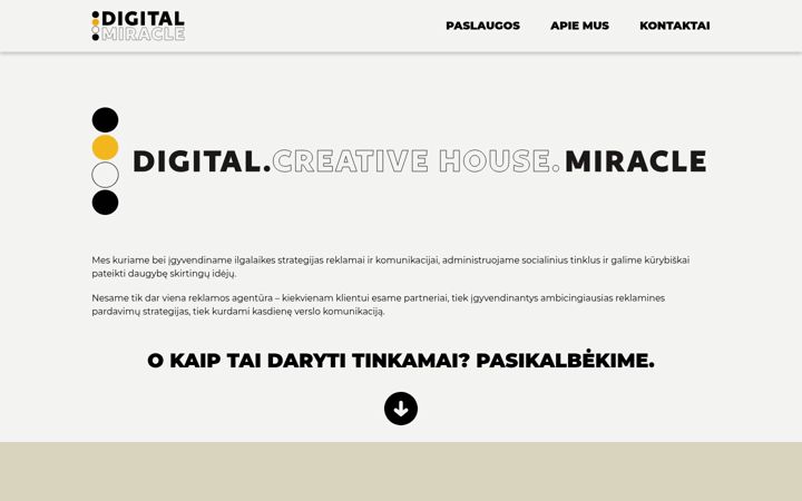 Snímek obrazovky digitalmiracle.lt
