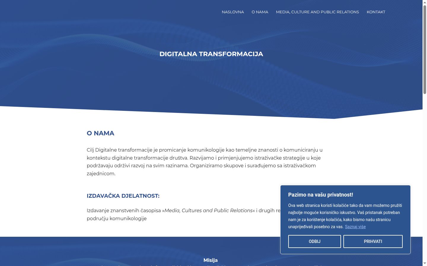 Screenshot del banner di consenso mostrato prima di qualsiasi interazione