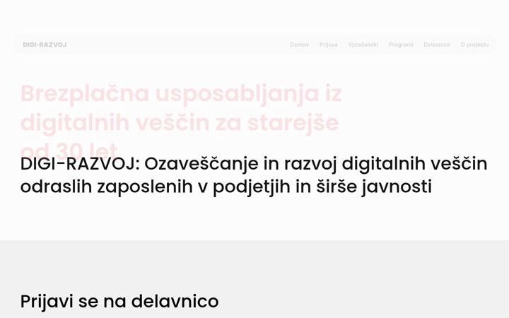 Screenshot ta' digitalnakademija.si