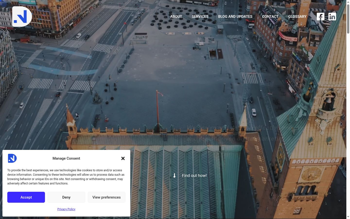 Sutikimo reklamjuostės, rodytos prieš bet kokią sąveiką, ekrano kopija