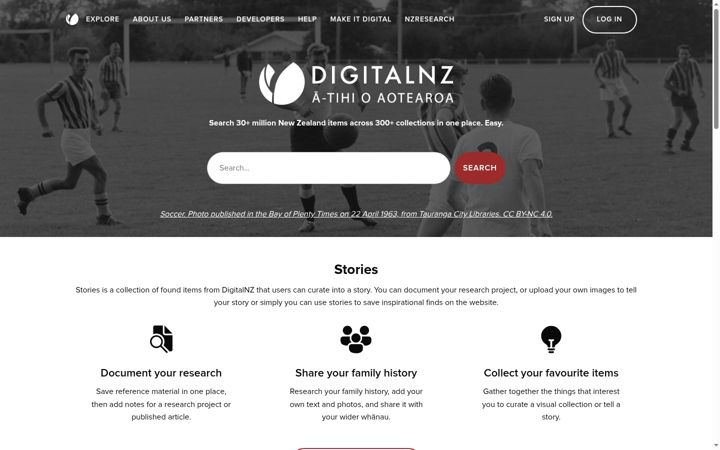 Screenshot of digitalnz.org