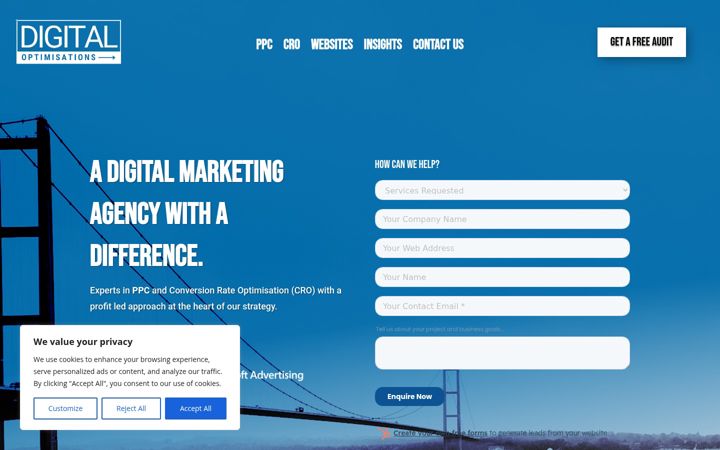 Screenshot of digitaloptimisations.com