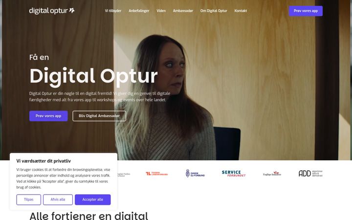 Screenshot of digitaloptur.dk