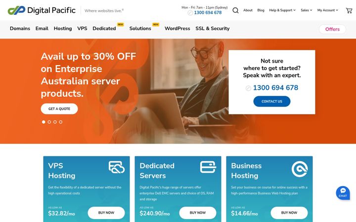 Captură de ecran a digitalpacific.com