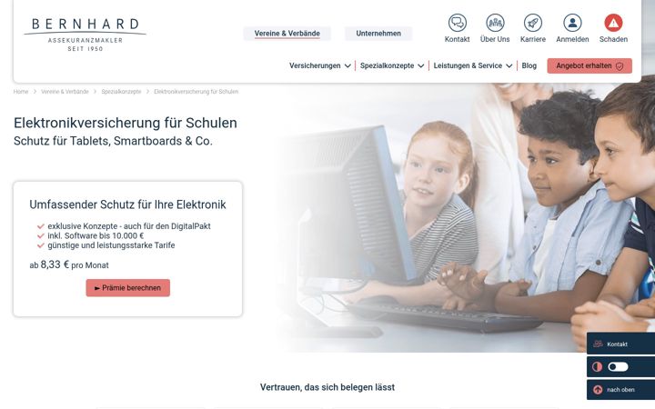 Screenshot of digitalpakt-schule-versicherung.de