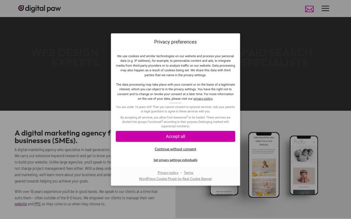 Zrzut ekranu digitalpaw.co.uk
