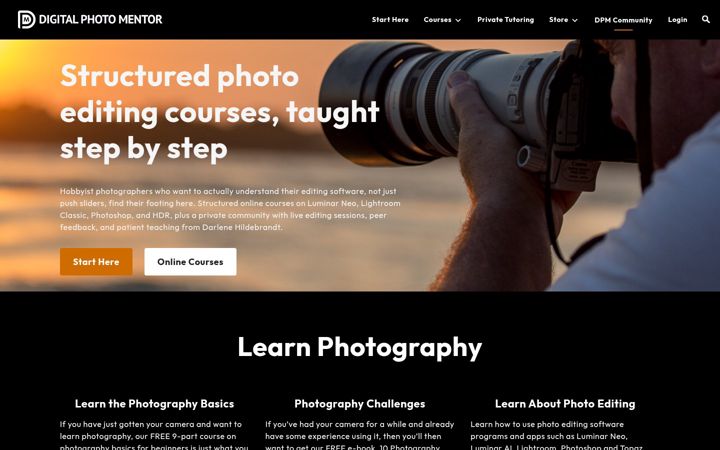 Screenshot of digitalphotomentor.com