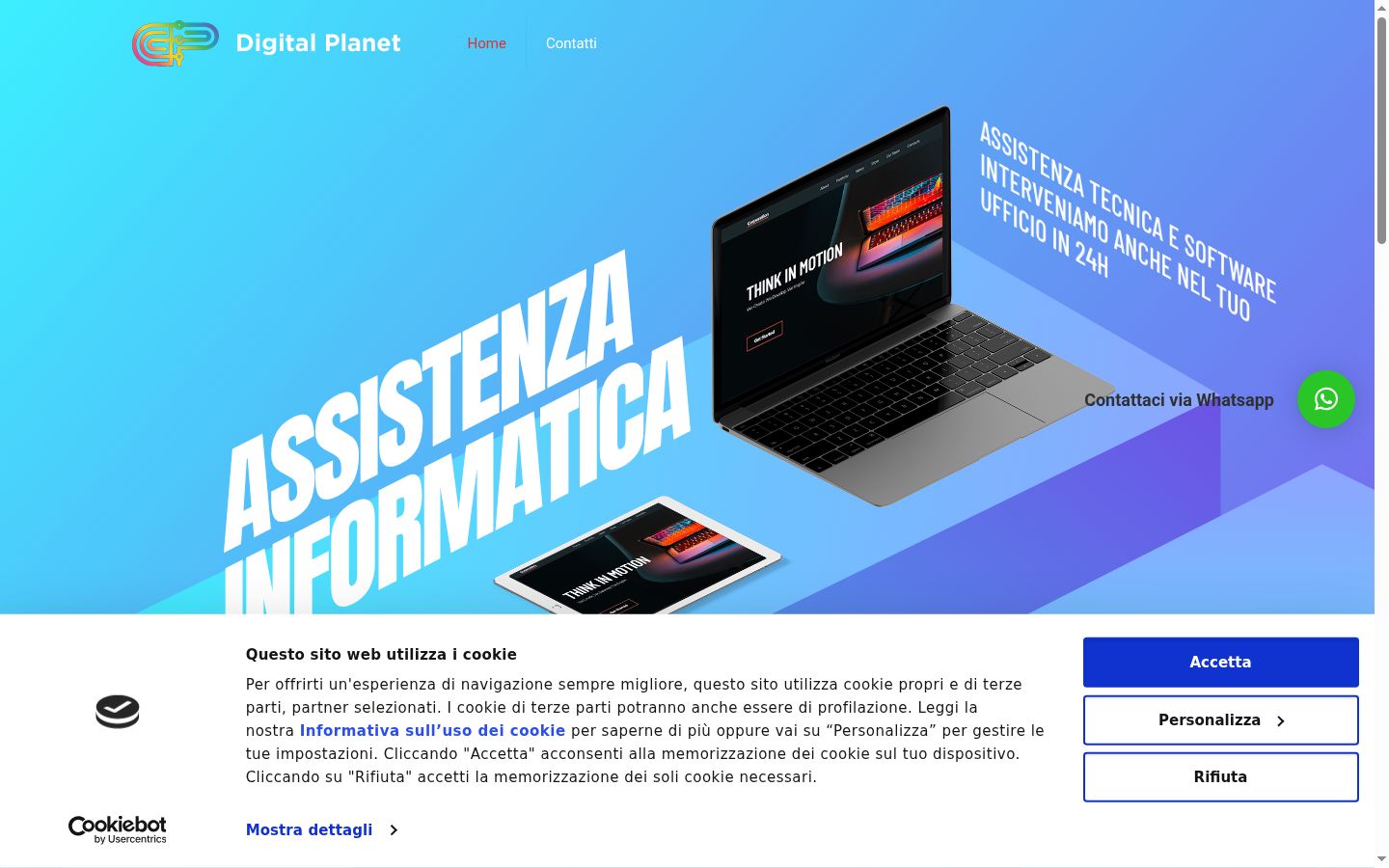 Captura de pantalla del banner de consentimiento mostrado antes de cualquier interacción
