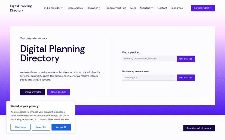 Screenshot of digitalplanningdirectory.org