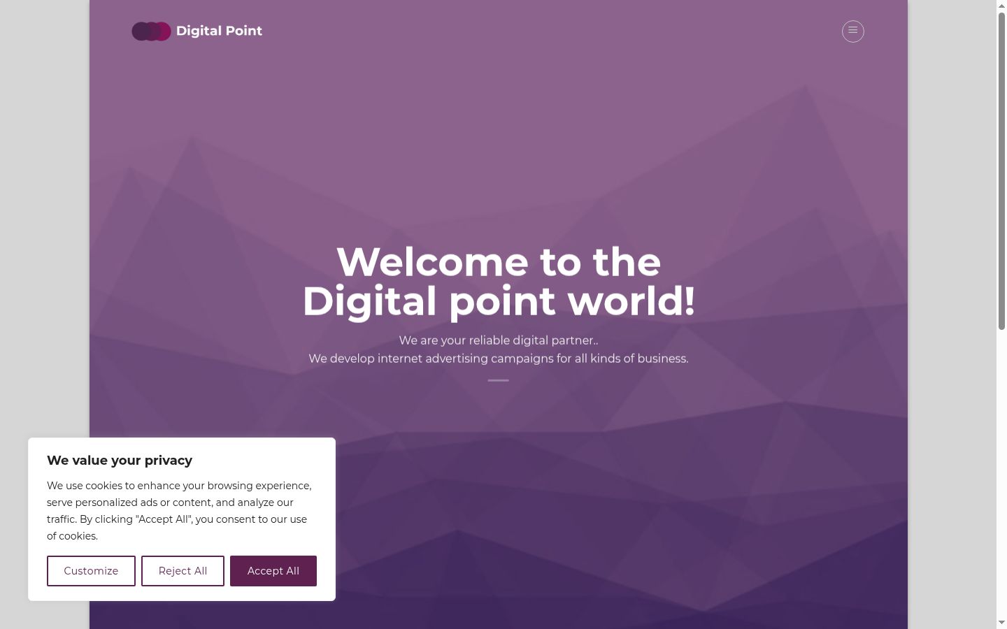 Screenshot of the consent banner shown before any interaction