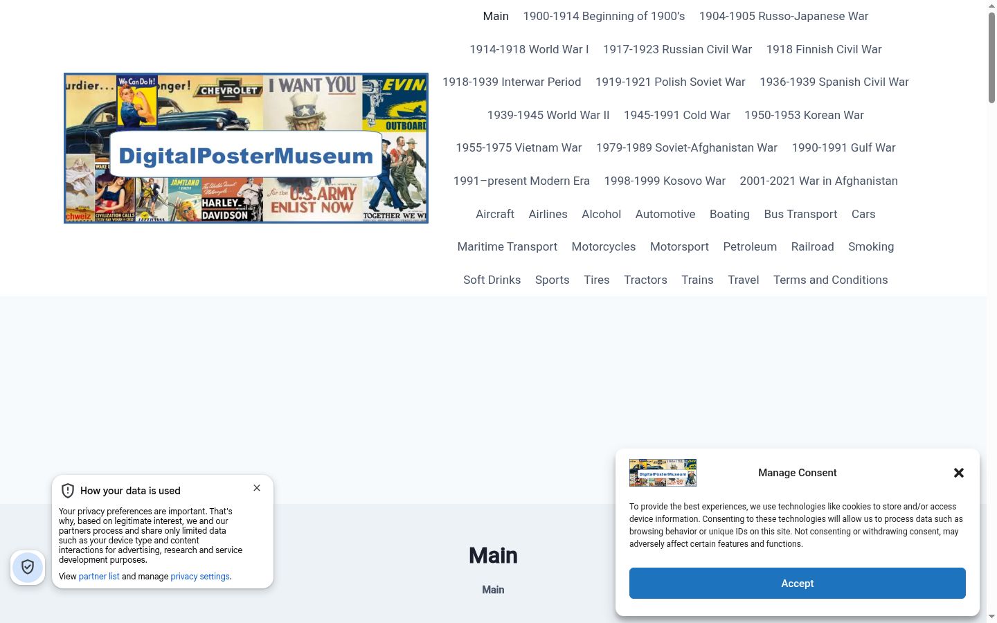 Screenshot des Einwilligungsbanners vor jeglicher Interaktion