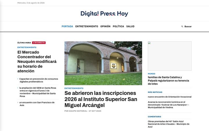 Screenshot of digitalpresshoy.com