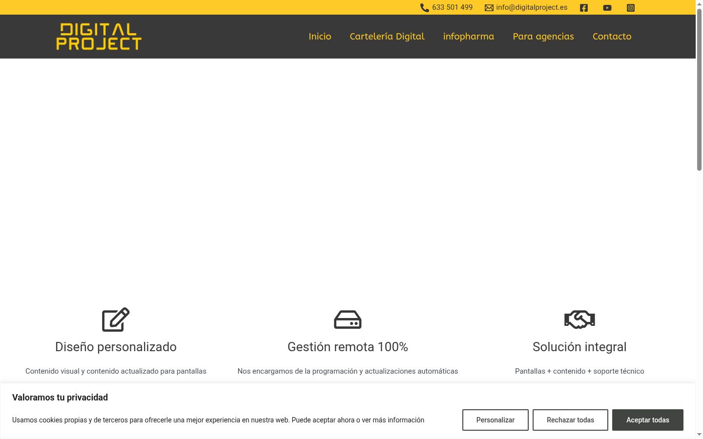 Screenshot of the consent banner shown before any interaction