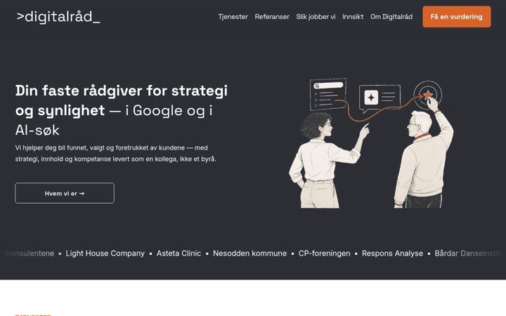 Captură de ecran a digitalraad.no