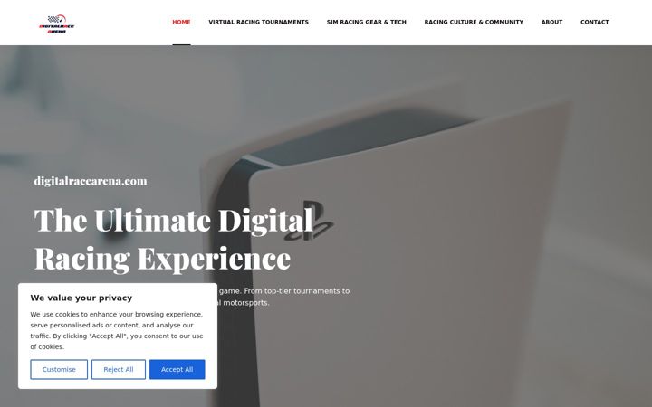 Screenshot of digitalracearena.com
