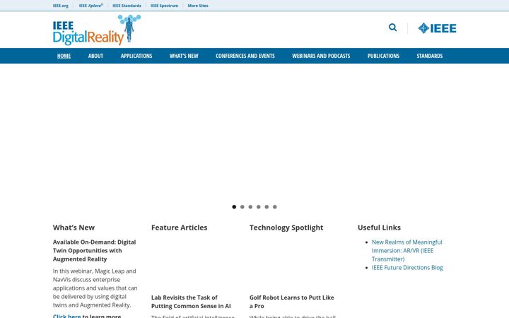 Screenshot of digitalreality.ieee.org
