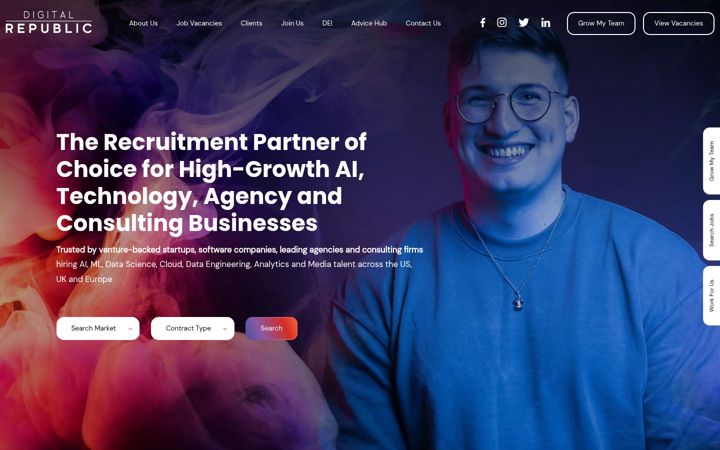 Screenshot of digitalrepublictalent.com