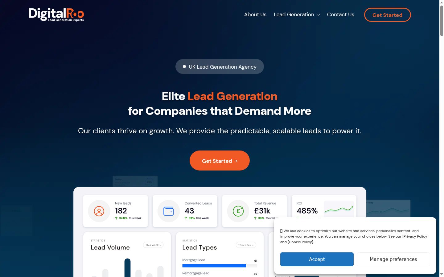 Screenshot of the consent banner shown before any interaction