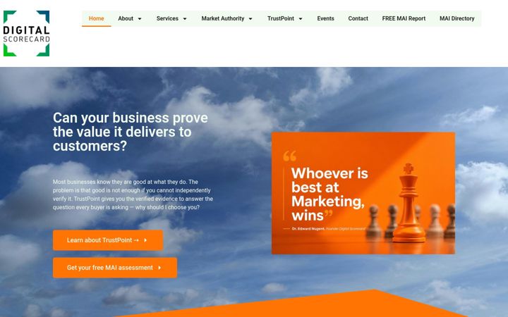 Screenshot of digitalscorecard.com