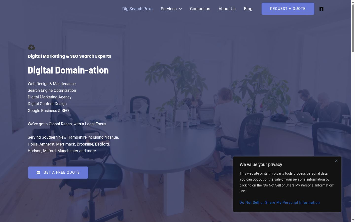 Screenshot of the consent banner shown before any interaction