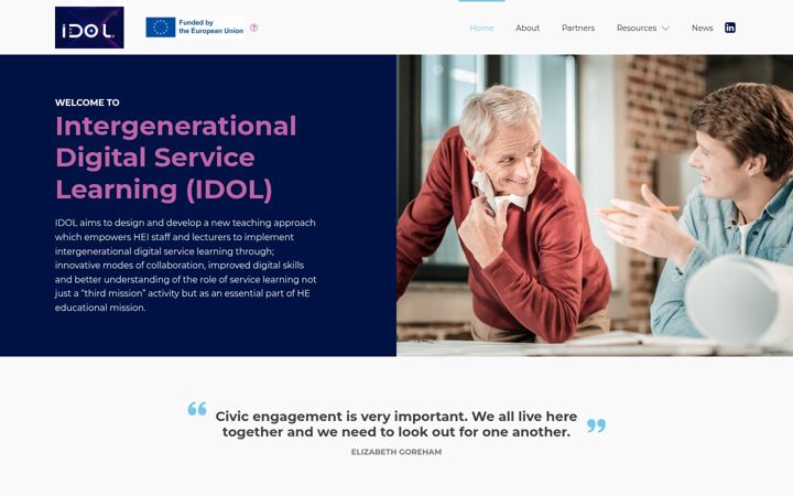 Screenshot of digitalservicelearning.eu