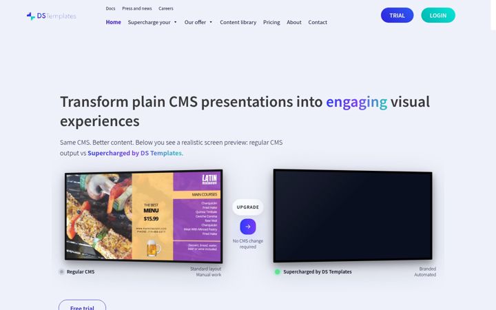 Screenshot of digitalsignage-templates.com
