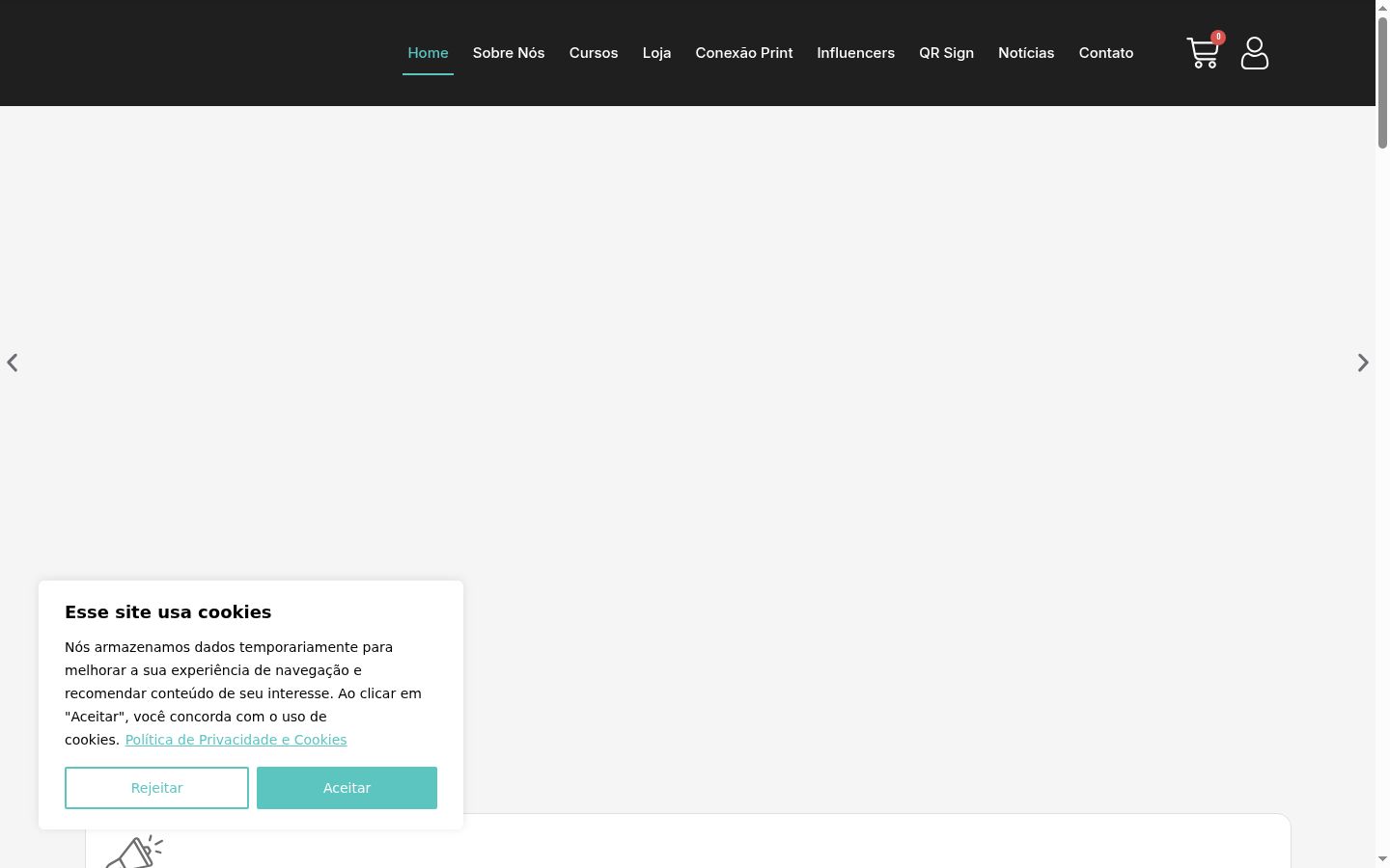 Screenshot of the consent banner shown before any interaction