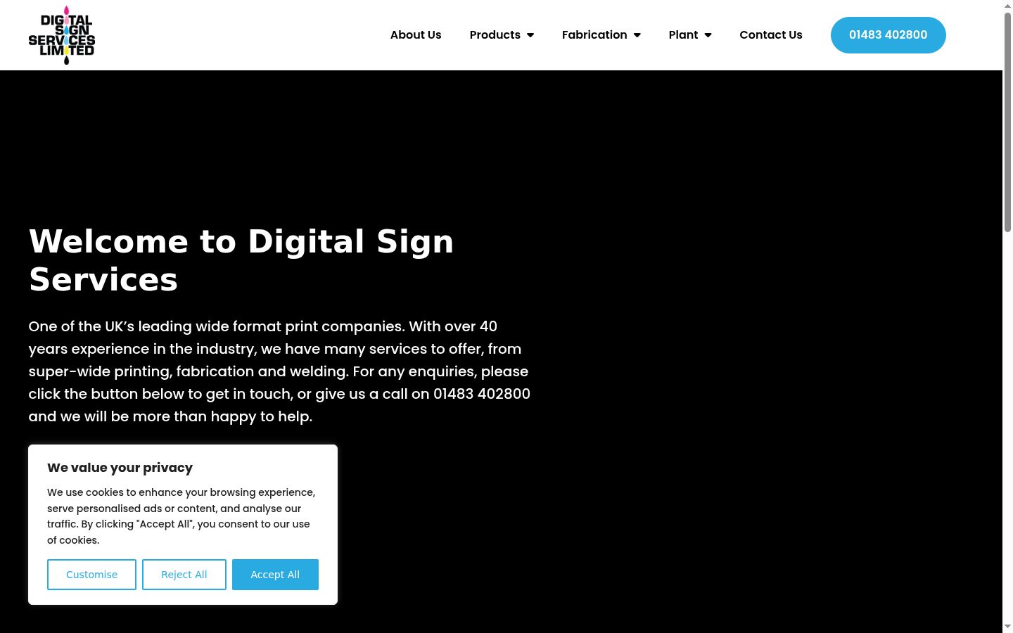 Screenshot of the consent banner shown before any interaction