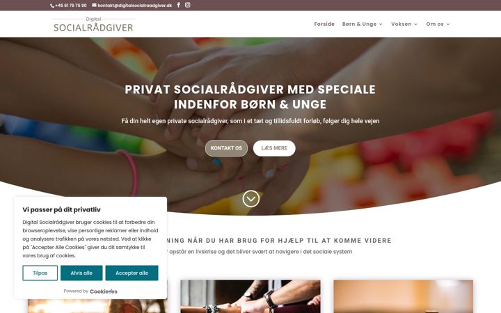 Screenshot of digitalsocialraadgiver.dk