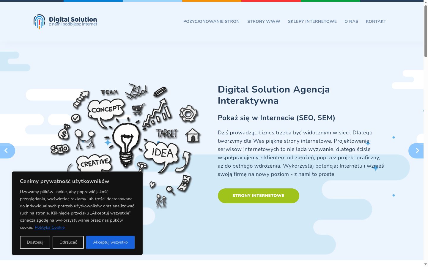 Screenshot of the consent banner shown before any interaction