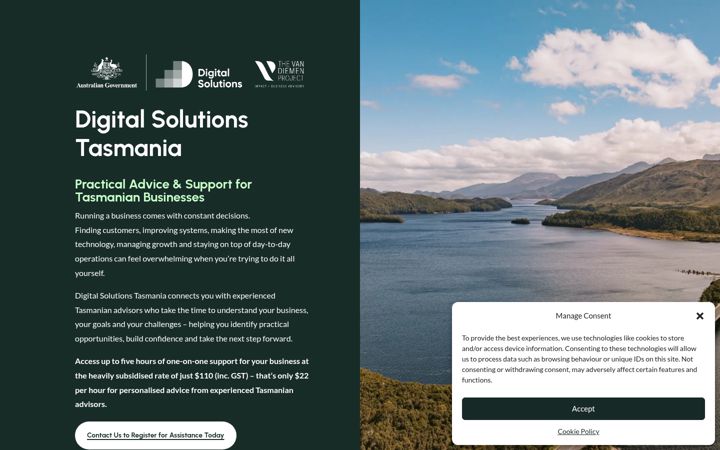 Captura de pantalla de digitalsolutionstas.com.au