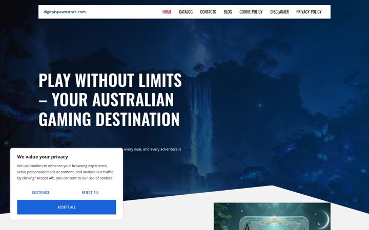 Screenshot of digitalspawnstore.com