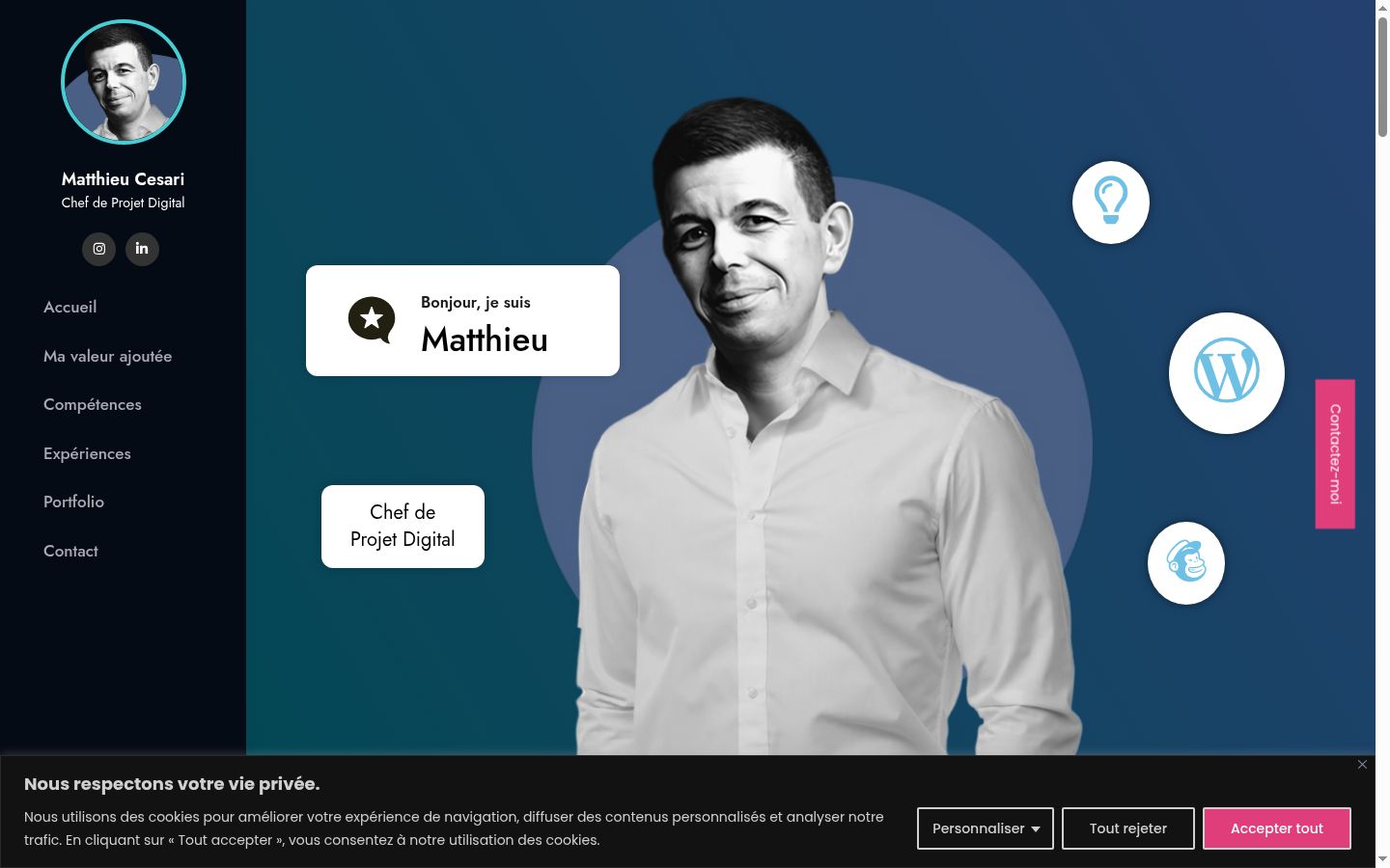 Screenshot of the consent banner shown before any interaction