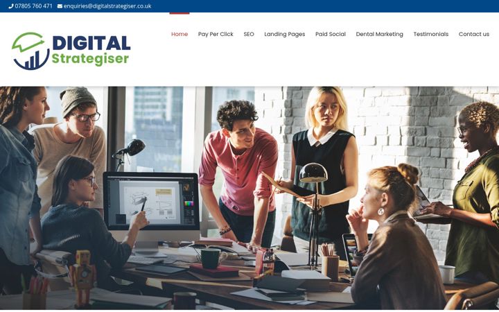 Screenshot stránky digitalstrategiser.co.uk