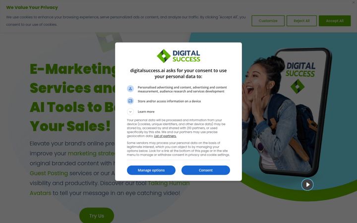 Captură de ecran a digitalsuccess.ai