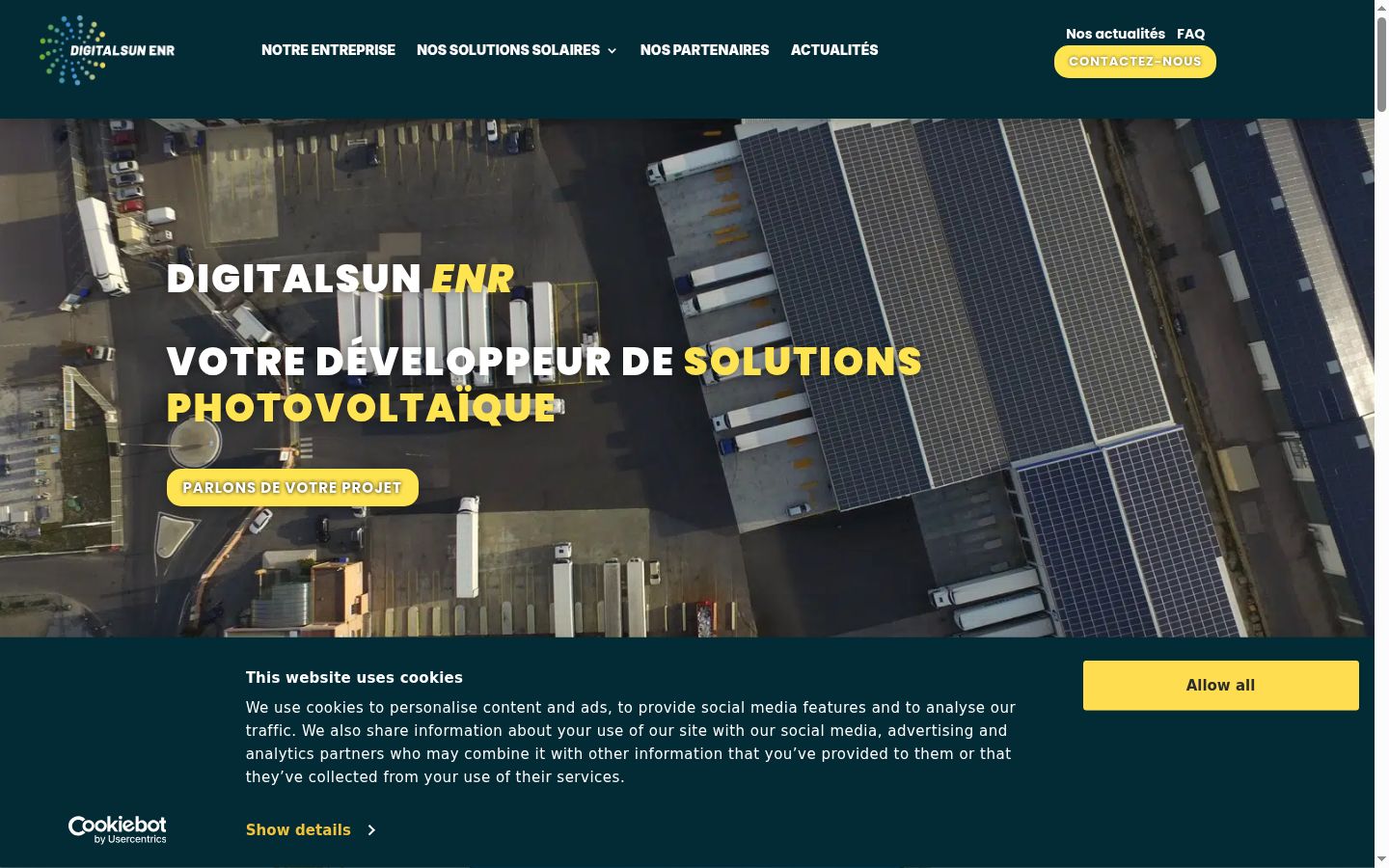 Screenshot of the consent banner shown before any interaction