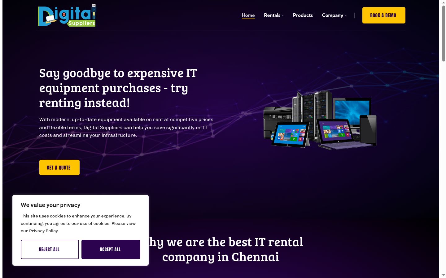Screenshot of the consent banner shown before any interaction