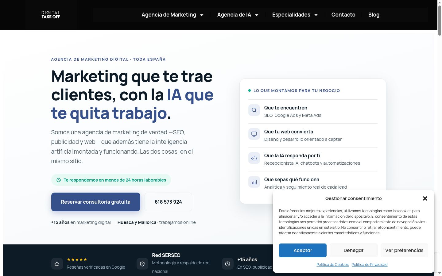 Screenshot of the consent banner shown before any interaction