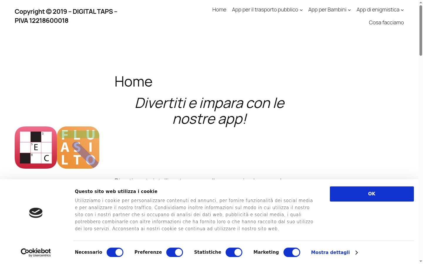 Screenshot of the consent banner shown before any interaction