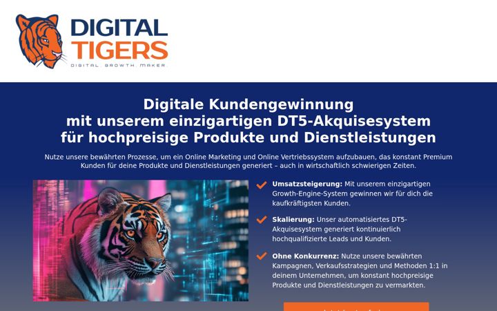 Screenshot of digitaltigers.de