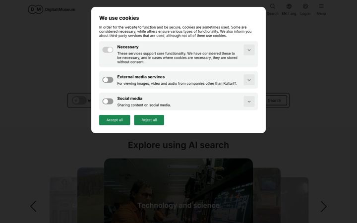 Screenshot of digitaltmuseum.org