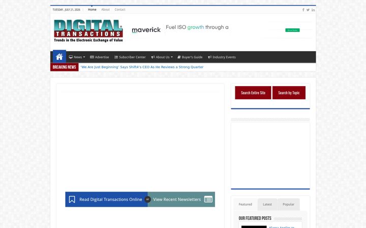 Screenshot of digitaltransactions.net