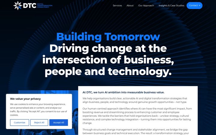 Screenshot of digitaltransformationconsultancy.com