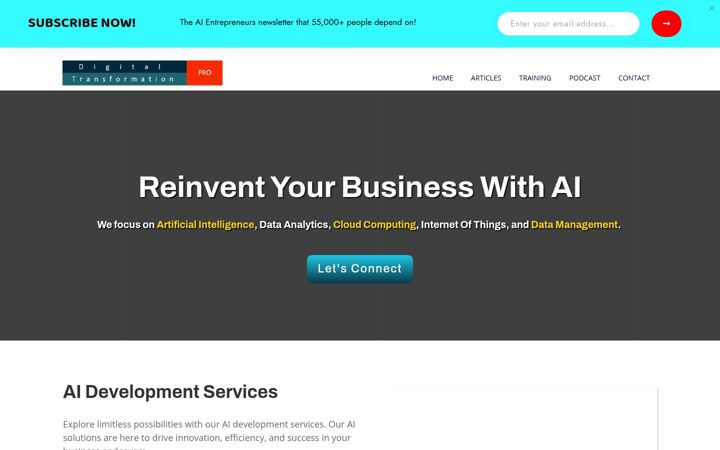 Screenshot of digitaltransformationpro.com