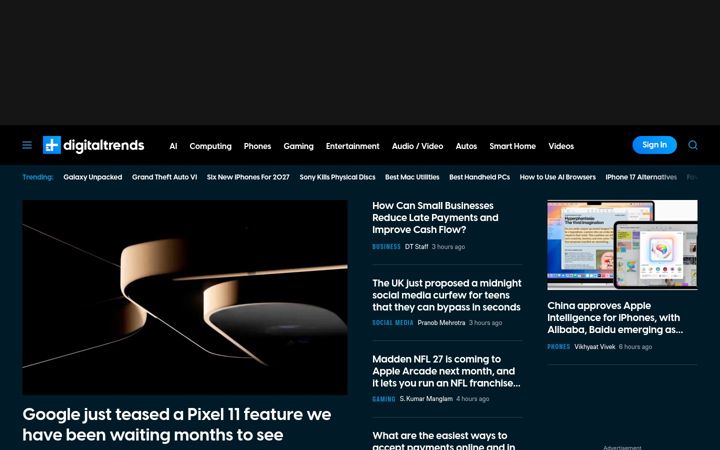 Screenshot von digitaltrends.com