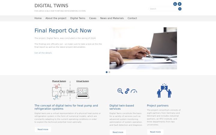 Screenshot of digitaltwins4hprs.dk
